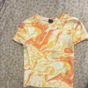 Orange and Yellow Swirl crop top